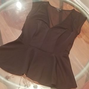 Bebe black peplum top